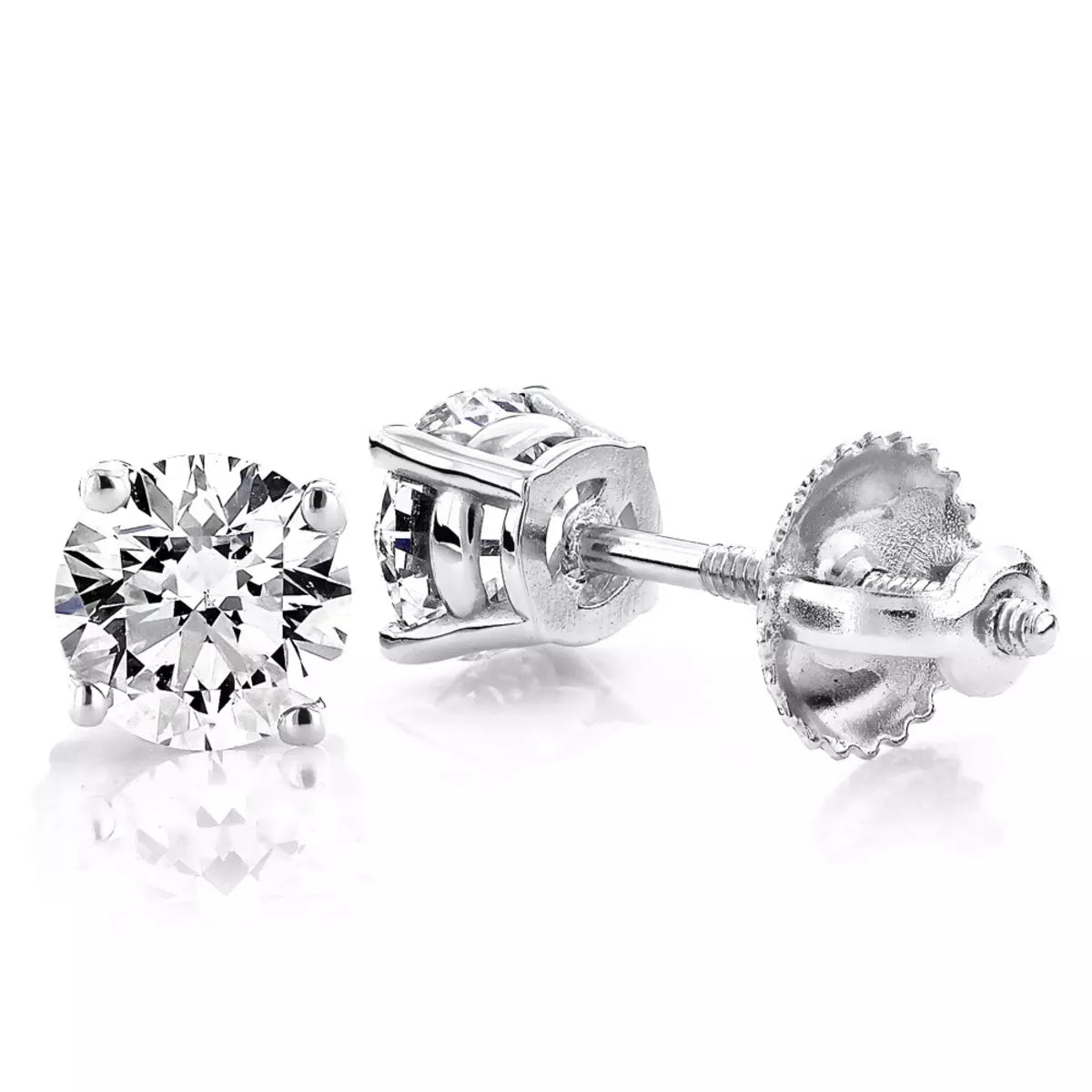 Round 1ct Stud Earrings