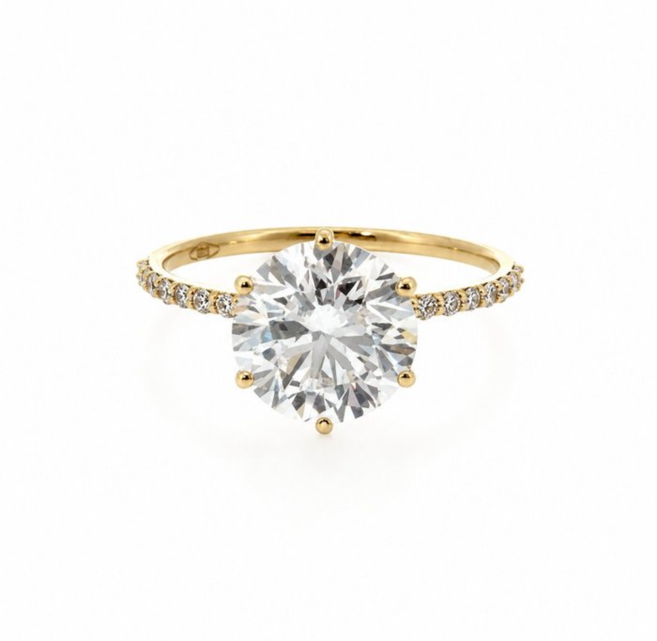 Round Pavé 3.25ct Engagement Ring