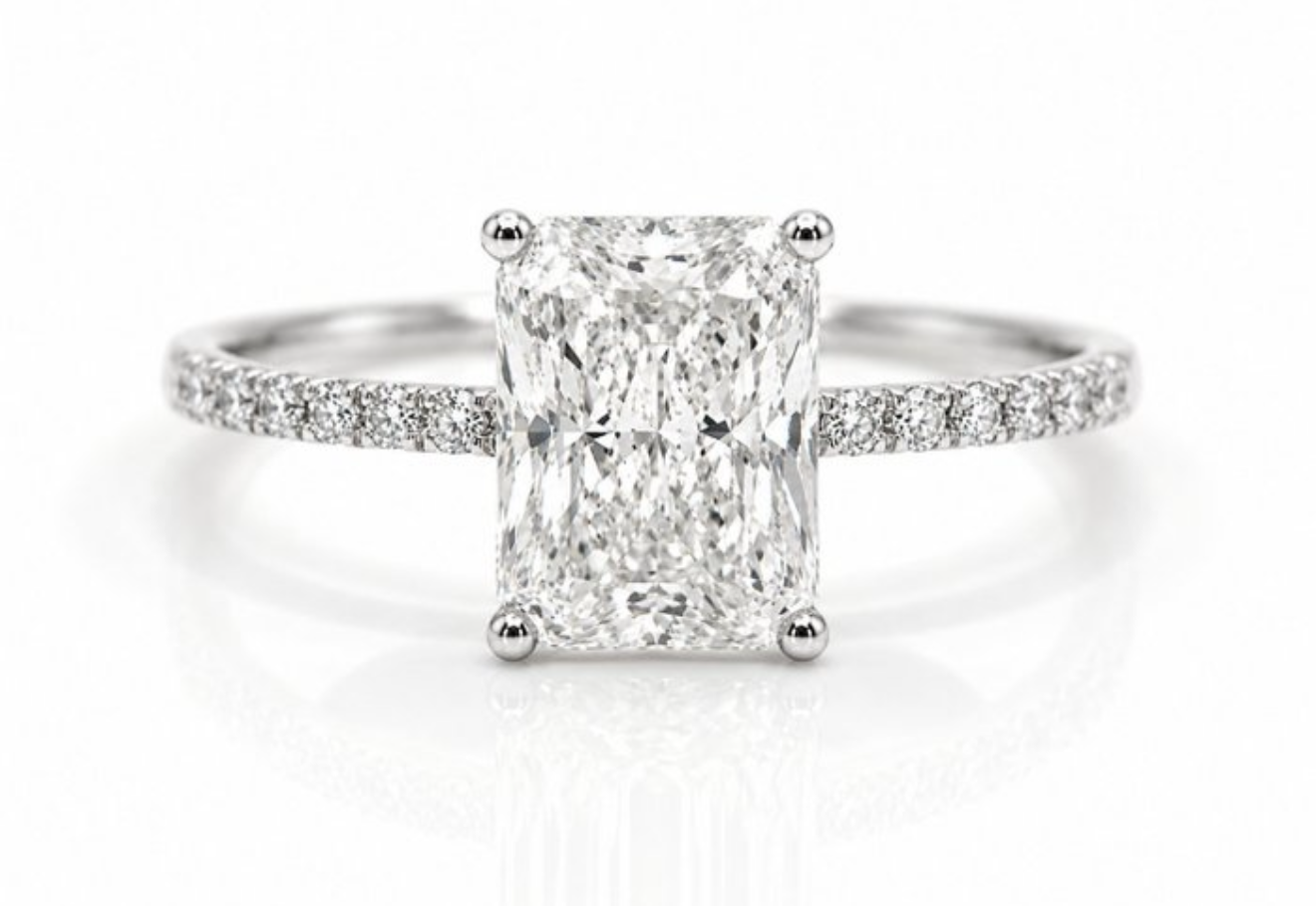Radiant Pavé 2.21ct Engagement Ring
