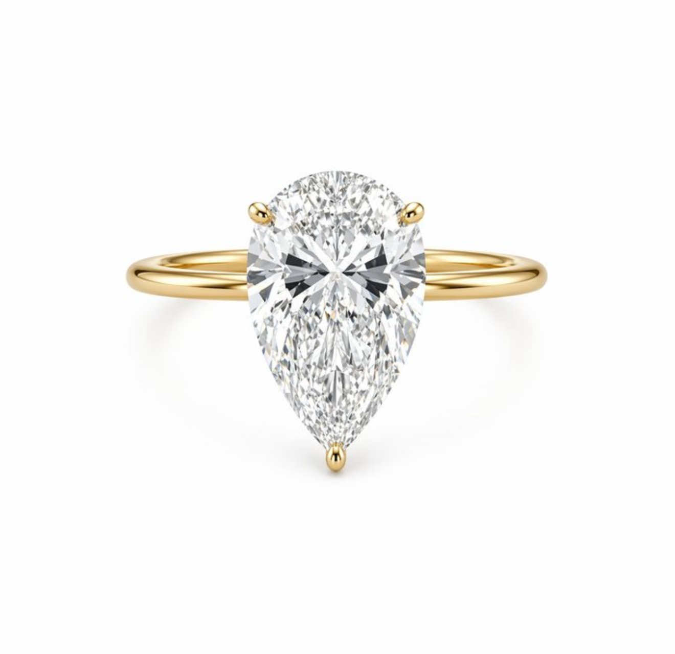 Pear Solitaire 4.04ct Engagement Ring