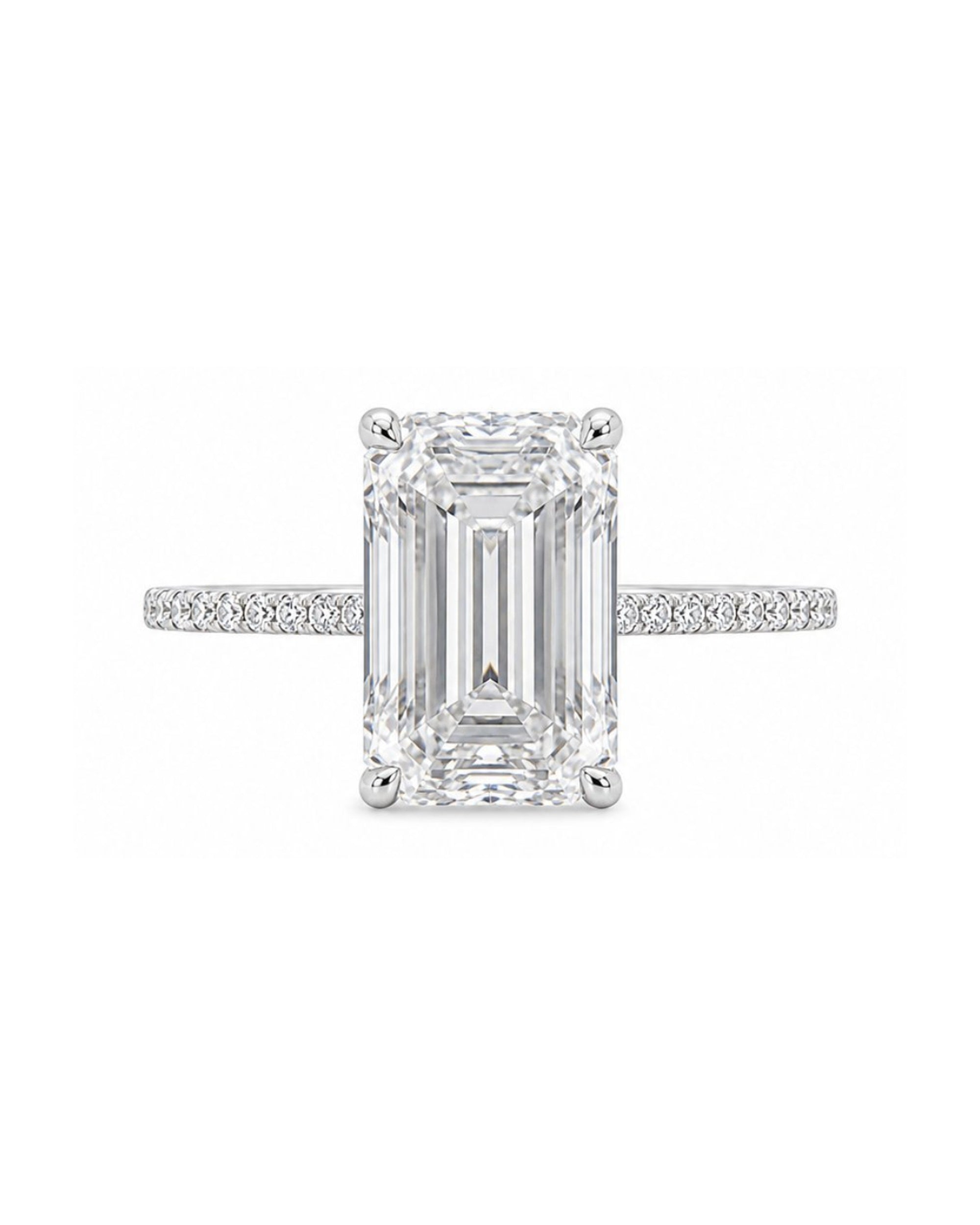 Emerald Pavé Engagement Ring