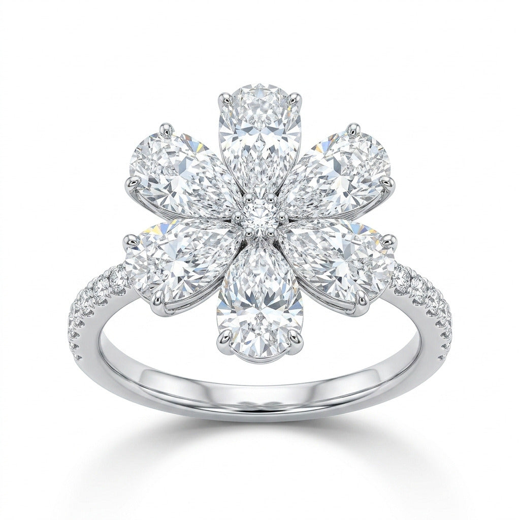 Flower Pavè Cocktail Ring