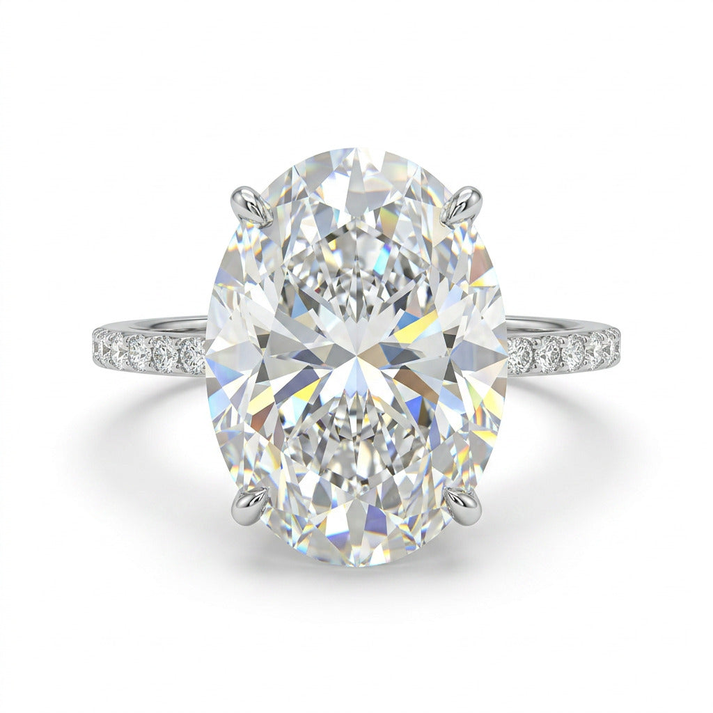 Oval Pavé Engagement Ring